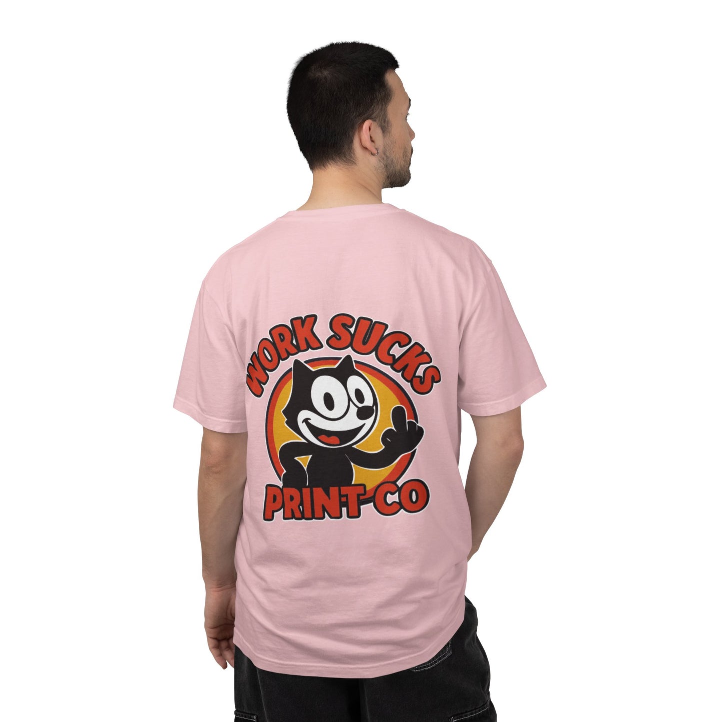 Work Sucks Print Co. T-Shirt — Retro Felix Cartoon Graphic Tee