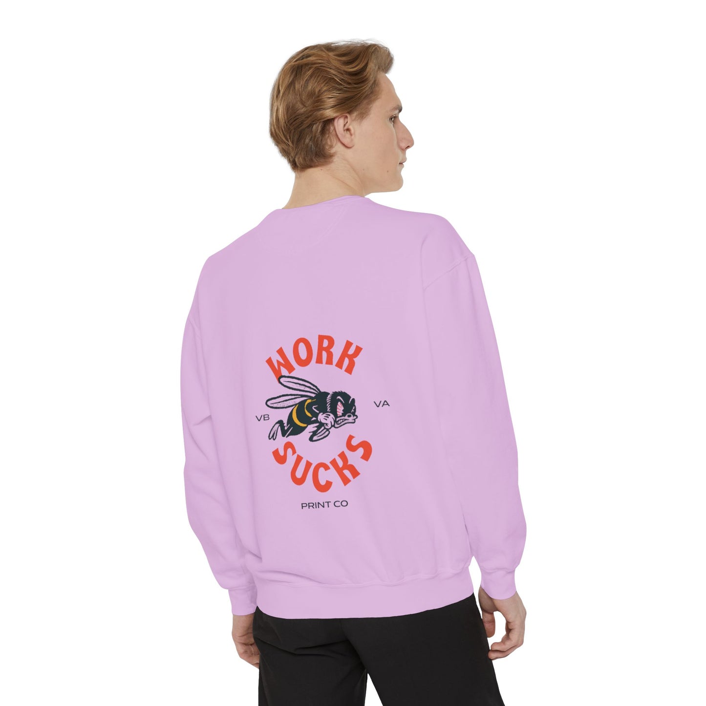 Work Sucks Bee Sweatshirt — Vintage Bee Graphic Crewneck