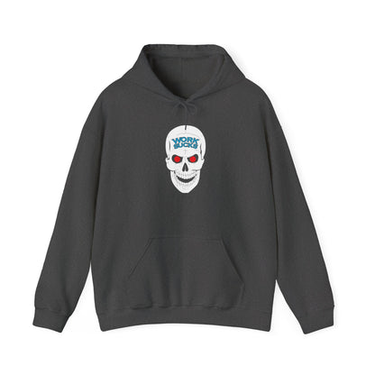Skull 'Work Sucks' Hoodie – Graphic Skull with Red Eyes Casual Pullover