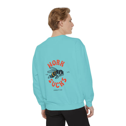 Work Sucks Bee Sweatshirt — Vintage Bee Graphic Crewneck