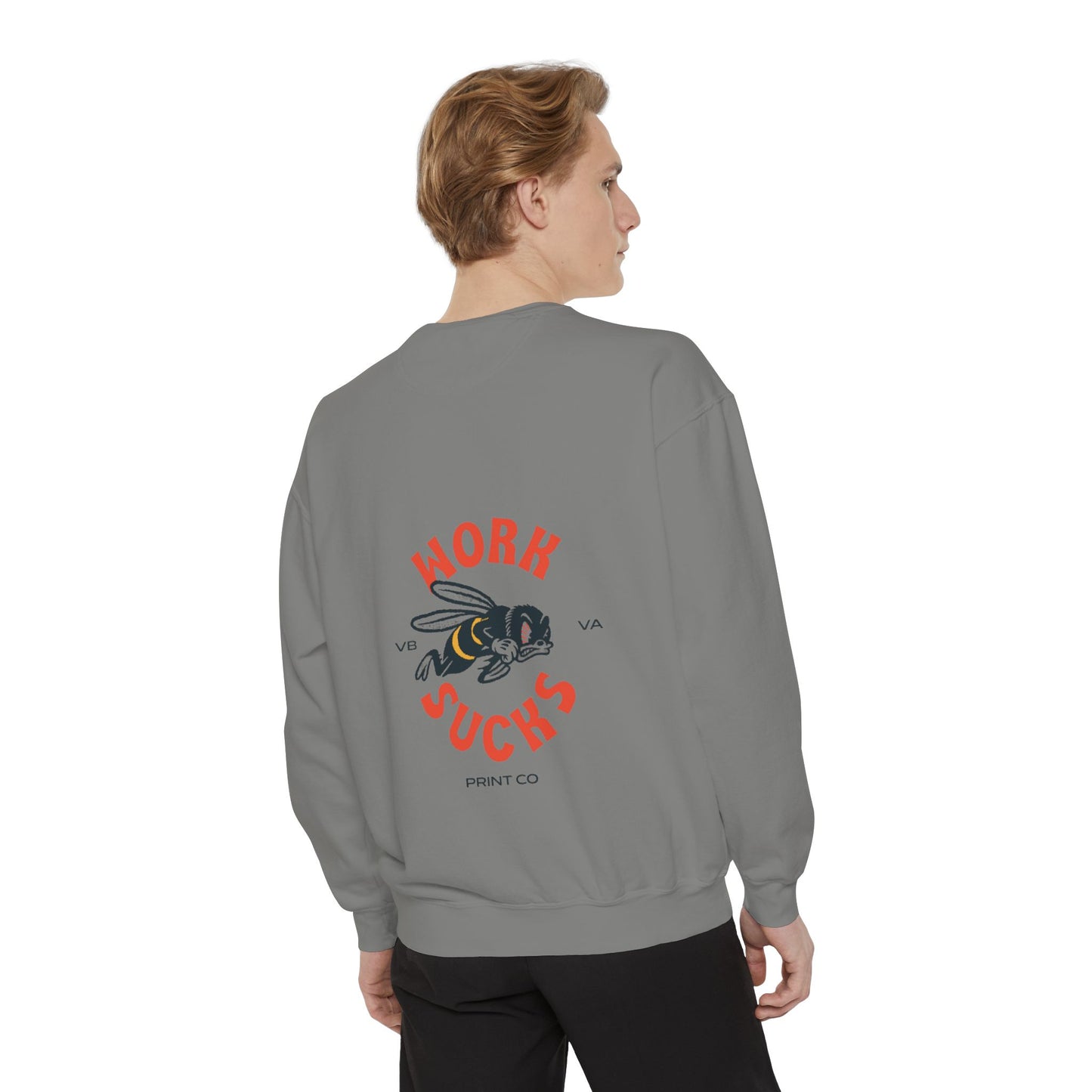 Work Sucks Bee Sweatshirt — Vintage Bee Graphic Crewneck
