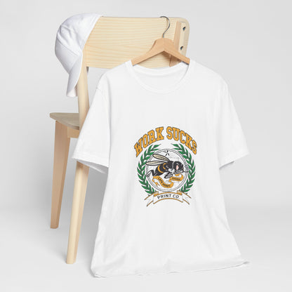 Work Sucks Tee — Vintage Bee Crest Graphic T‑Shirt