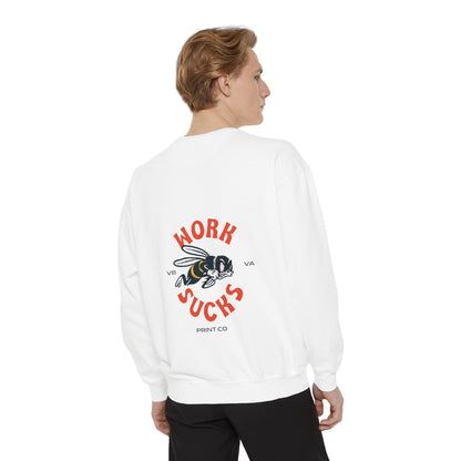 Work Sucks Bee Sweatshirt — Vintage Bee Graphic Crewneck