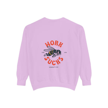 Work Sucks Bee Sweatshirt — Vintage Bee Graphic Crewneck