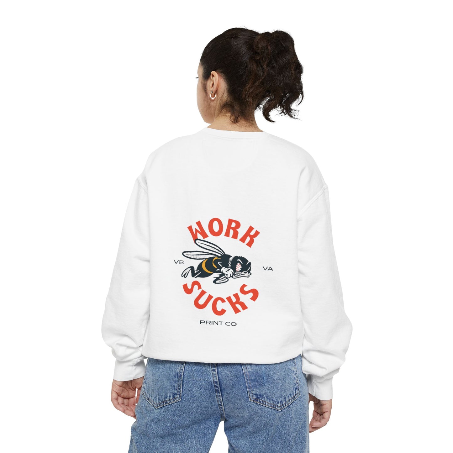 Work Sucks Bee Sweatshirt — Vintage Bee Graphic Crewneck
