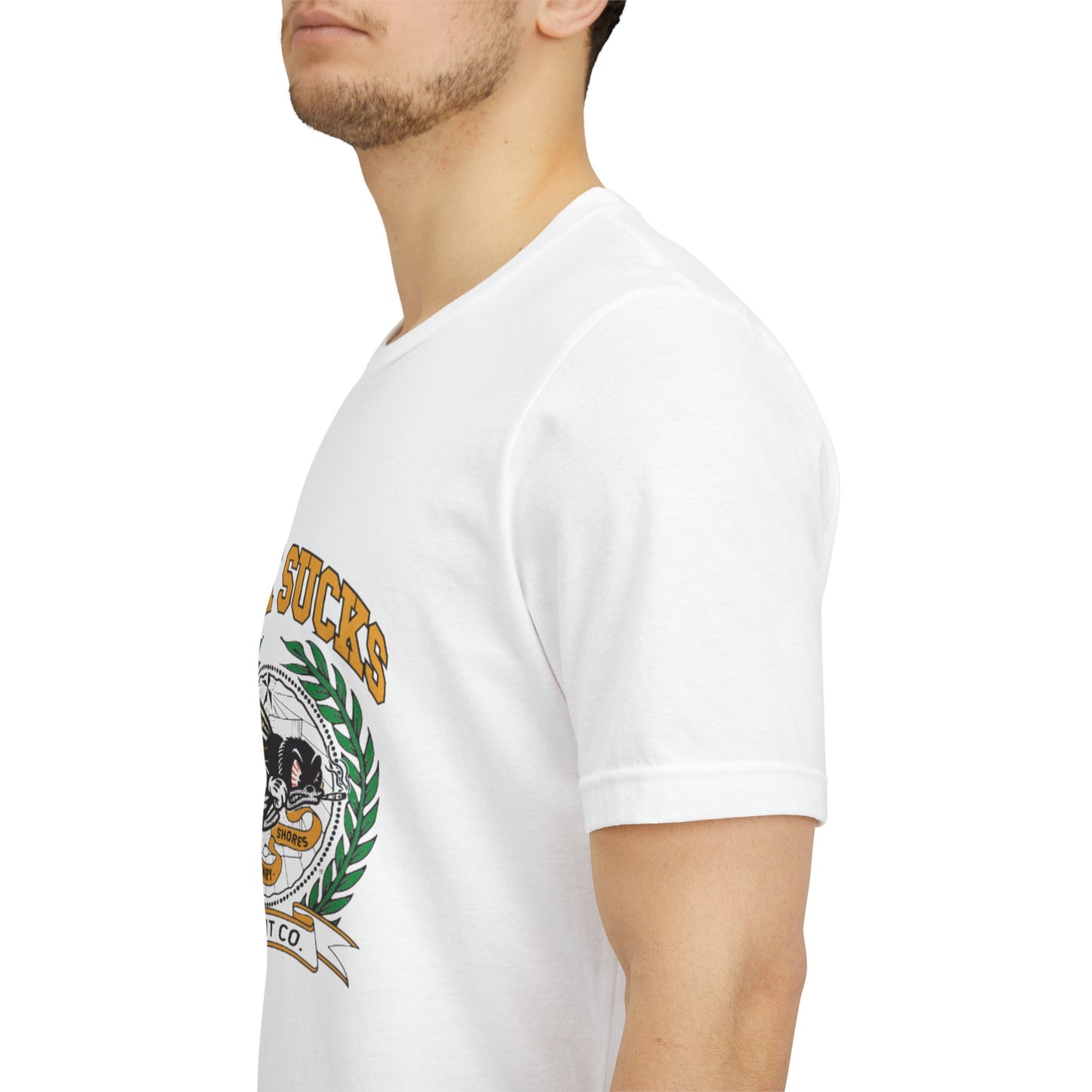 Work Sucks Tee — Vintage Bee Crest Graphic T‑Shirt