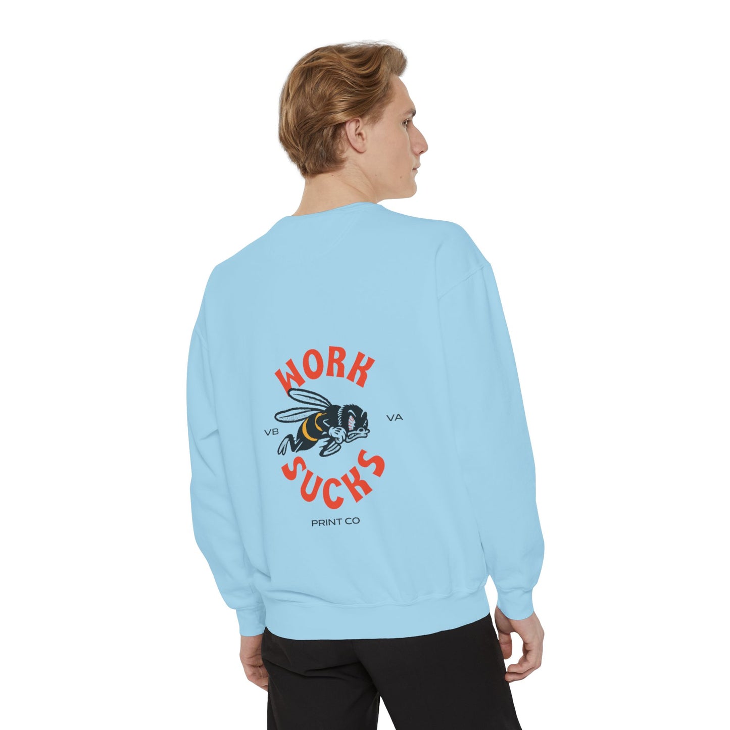 Work Sucks Bee Sweatshirt — Vintage Bee Graphic Crewneck