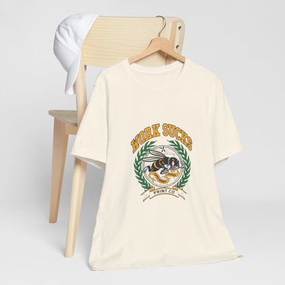 Work Sucks Tee — Vintage Bee Crest Graphic T‑Shirt
