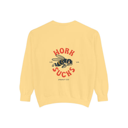 Work Sucks Bee Sweatshirt — Vintage Bee Graphic Crewneck