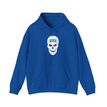 Skull 'Work Sucks' Hoodie – Graphic Skull with Red Eyes Casual Pullover